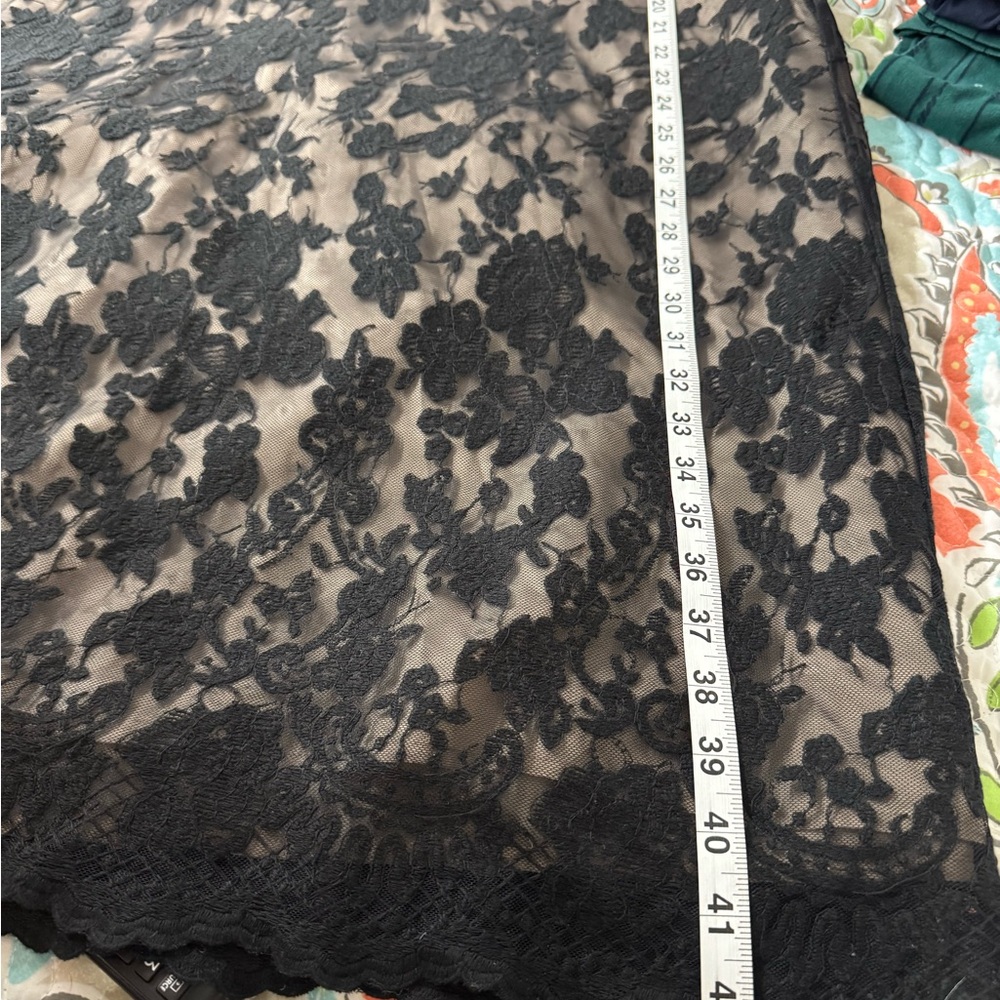 Talbots Womens Beige Black Lace Overlay Pencil MAXI Length Skirt NWT Formal 16 - Picture 3 of 7